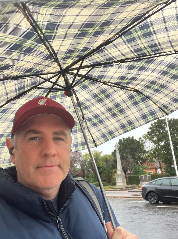 Adrian Phelan with umbrella