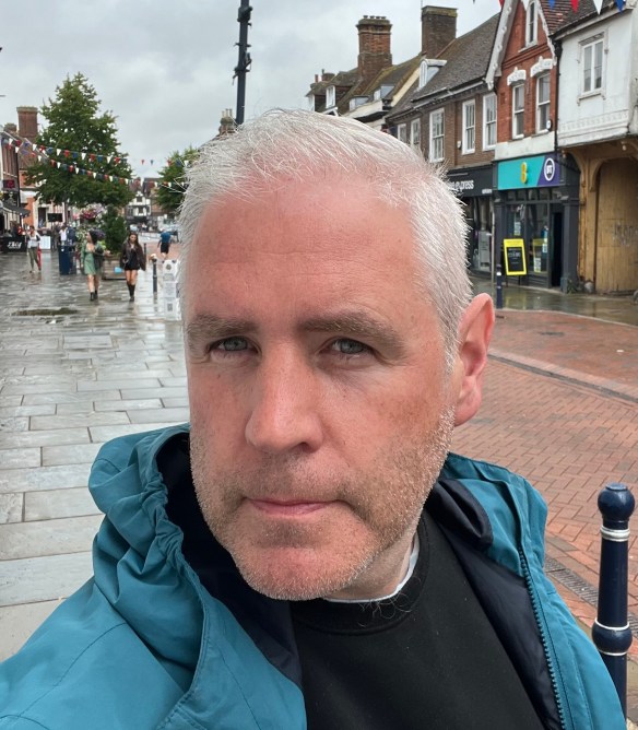 Selfie of |Adrian Phelan taken on Hitchin High Street. 